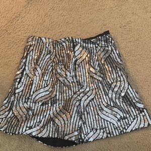 Zara Black and Silver High Waist Shorts